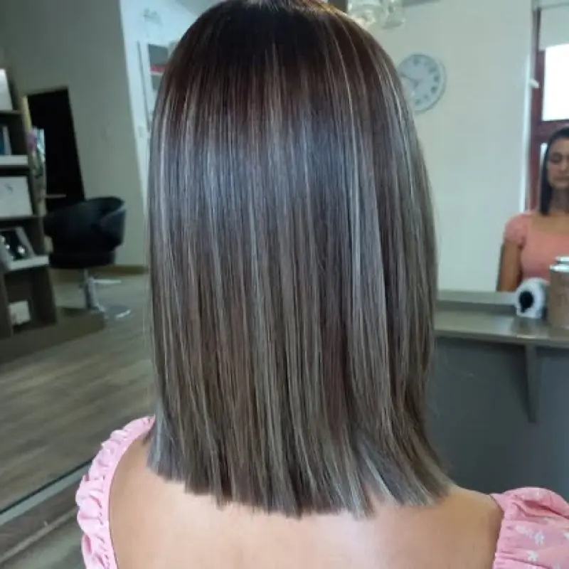 Sleek bob with highlights